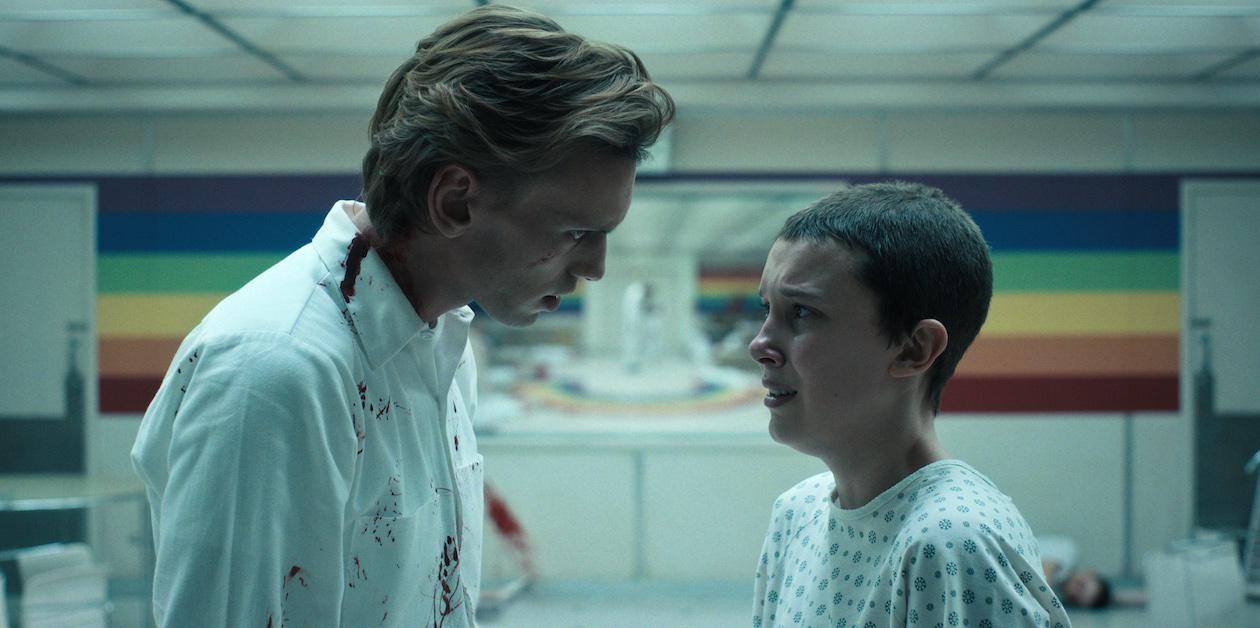 Jamie Campbell Bower and Millie Bobby Brown in 'Stranger Things'