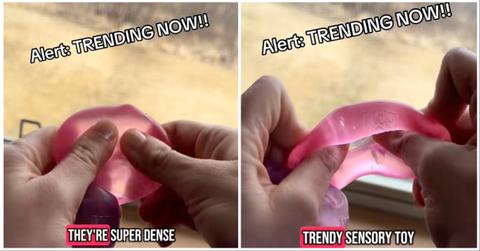 A TikToker does the Squishy Toy trend.