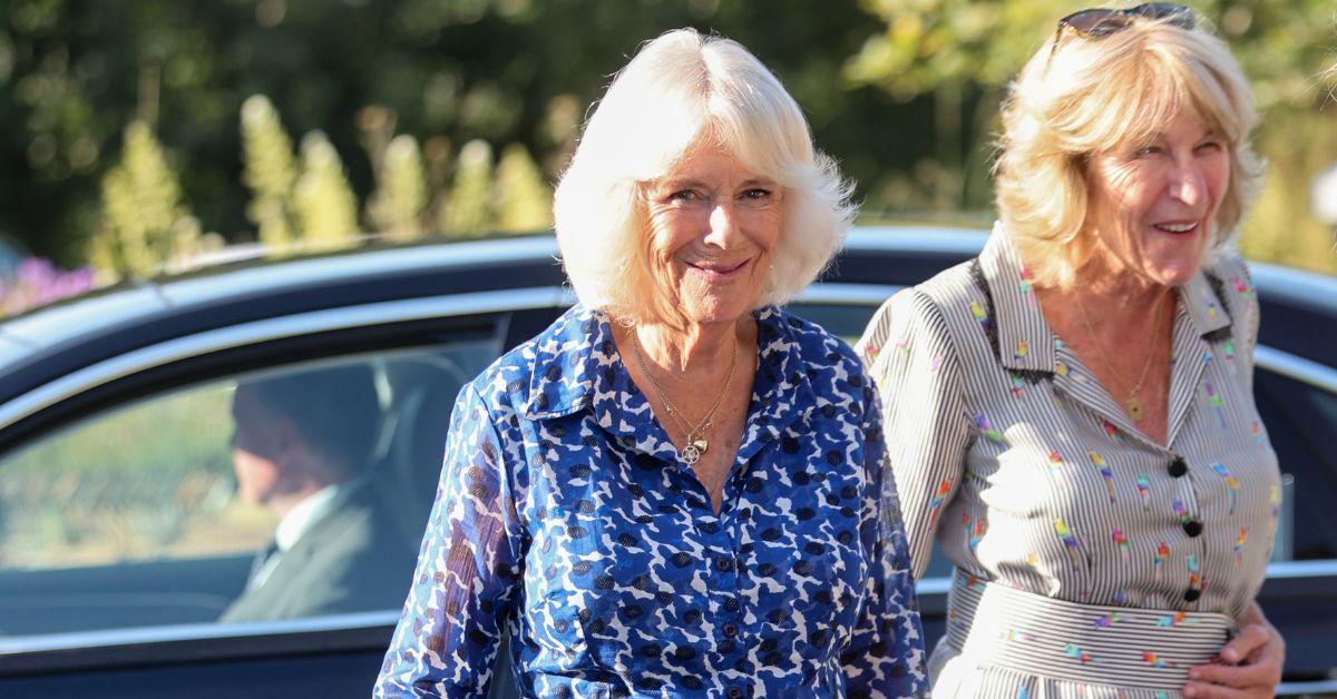 Queen Camille and Annabel Elliot at a reception in 2021