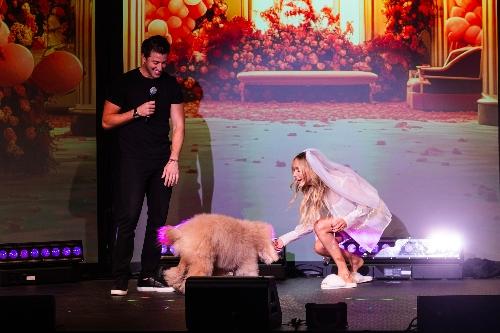 Matt Kaplan and Alex Cooper perform during "The Unwell Tour" at The Theater at Madison Square Garden on November 08, 2023