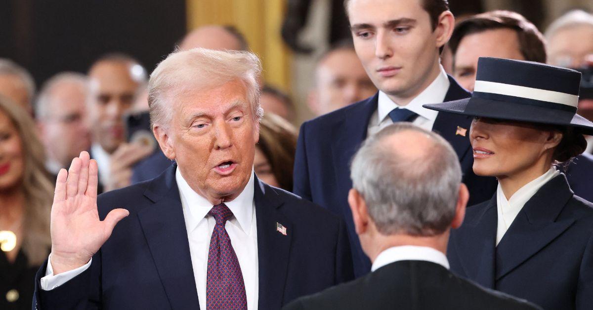 President Trump with Barron and Melania