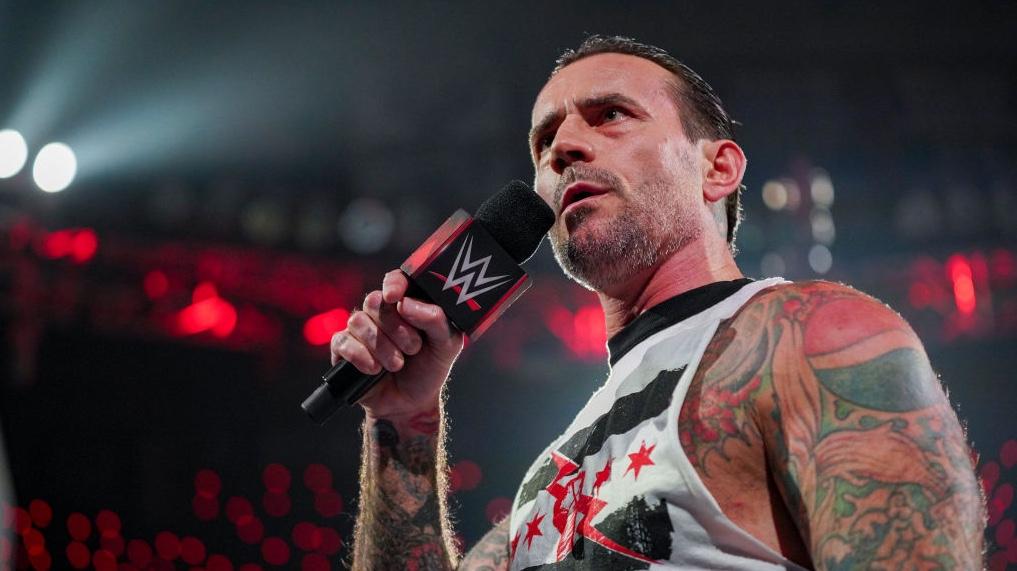 CM Punk with a microphone on WWE