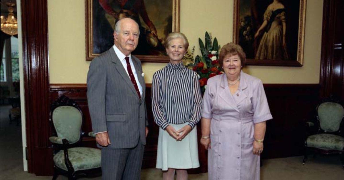 The Duchess with Sir Walter Campbell and Lady Campbell in Brisbane, 1992