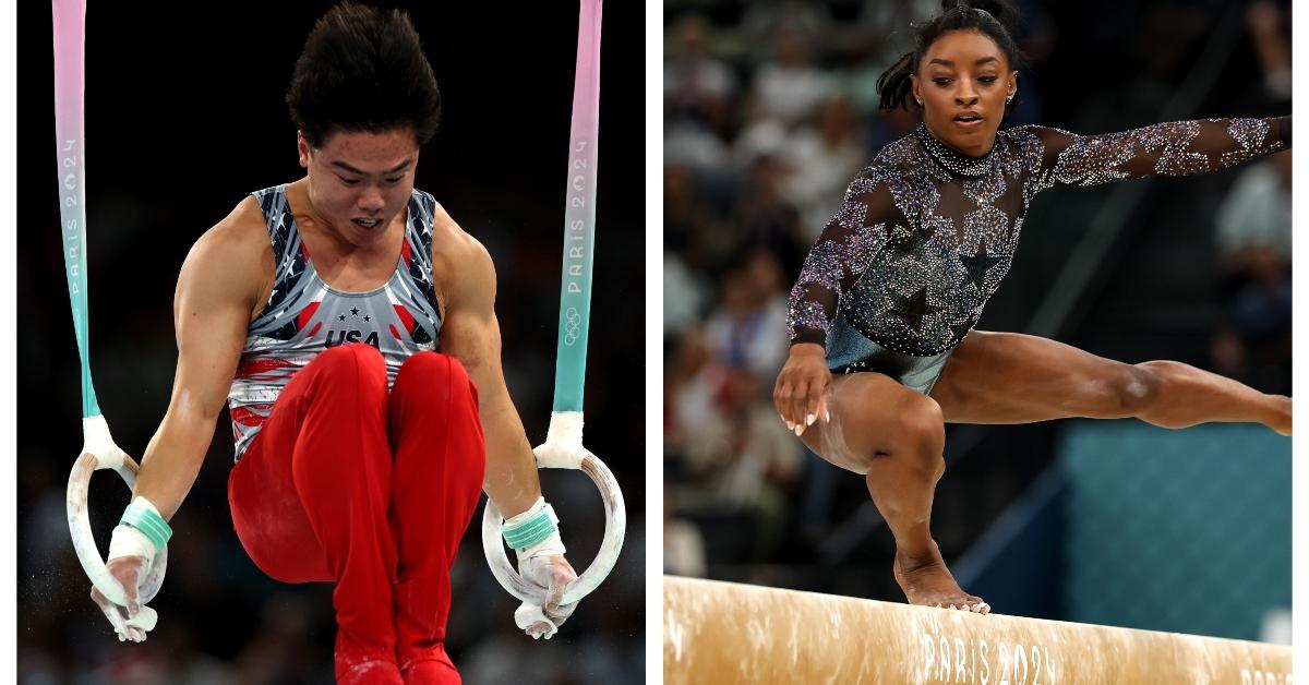 Asher Hong and Simone Biles at the 2024 Summer Olympic Games in Paris