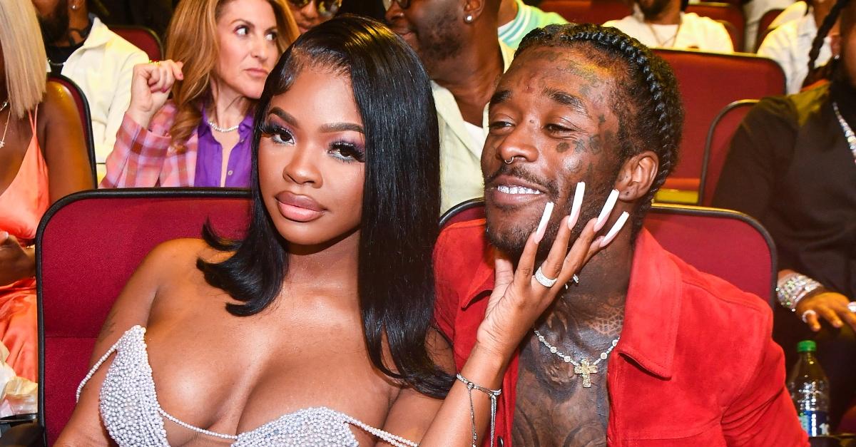 JT from the city girls and Lil Uzi Vert sit next to each other at the BET awards