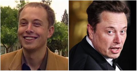 Elon Musk hair then vs. now.