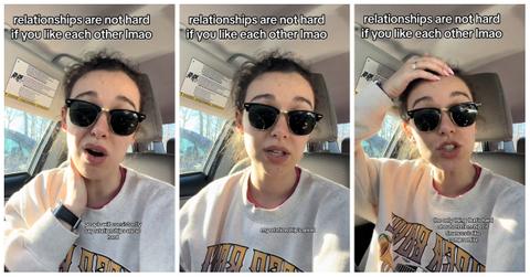 A woman explains why relationships aren't hard.