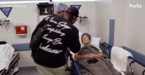 Kris Jenner on hospital bed