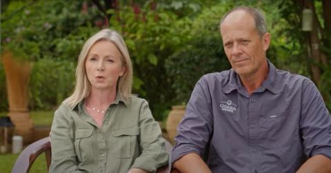 'Renovation Wild' stars Lynsey and Grant Cumings talk to producers outside