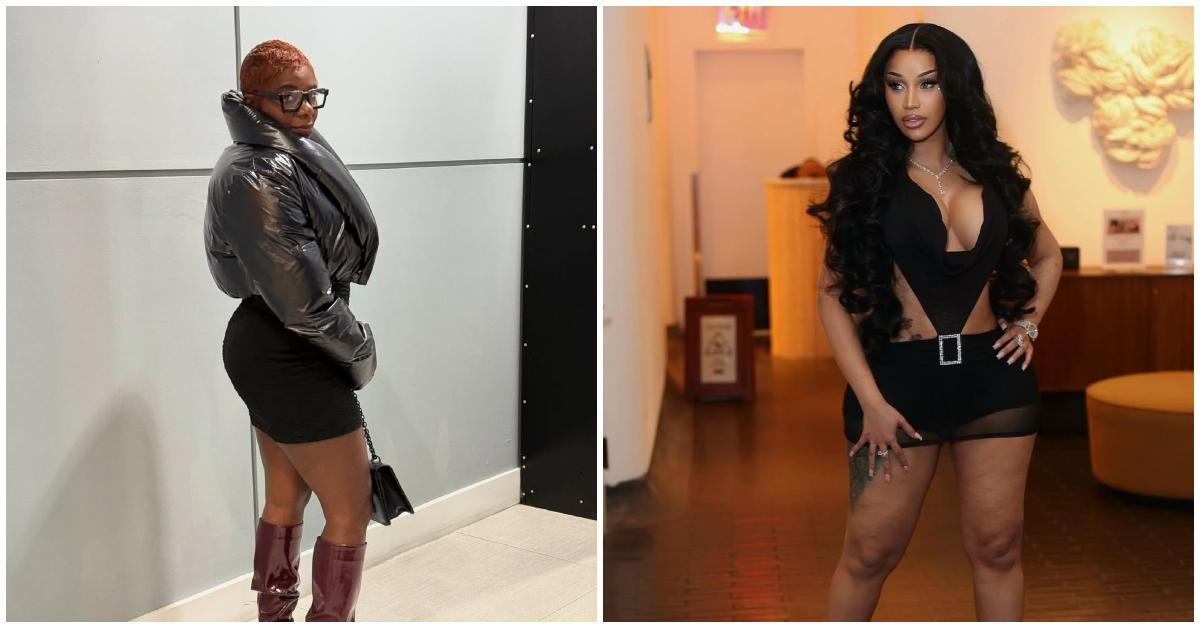 (l-r): Tasha K and Cardi B at separate events