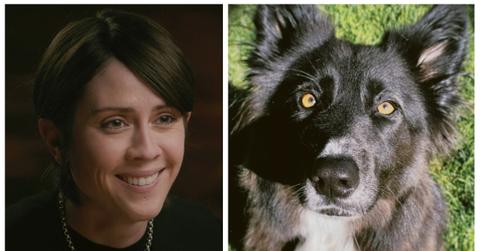 (L-R): Tegan Quin smiling; Tegan's dog Georgia
