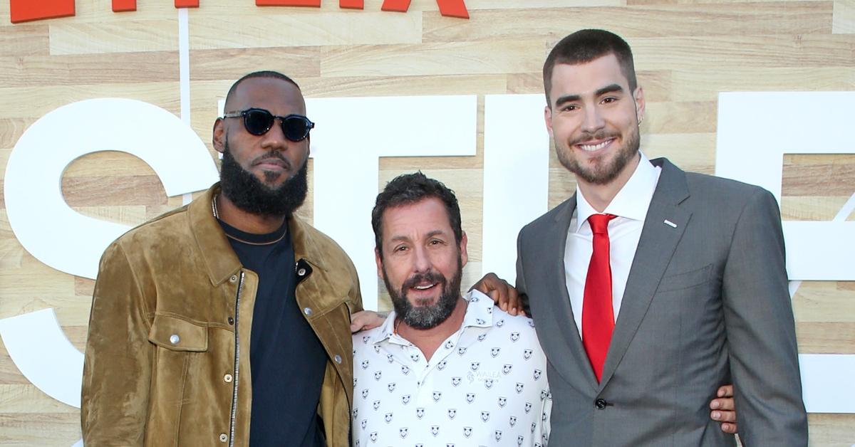 Lebron James, Adam Sandler, and Juancho Hernangomez at the screening of 'Hustle' 