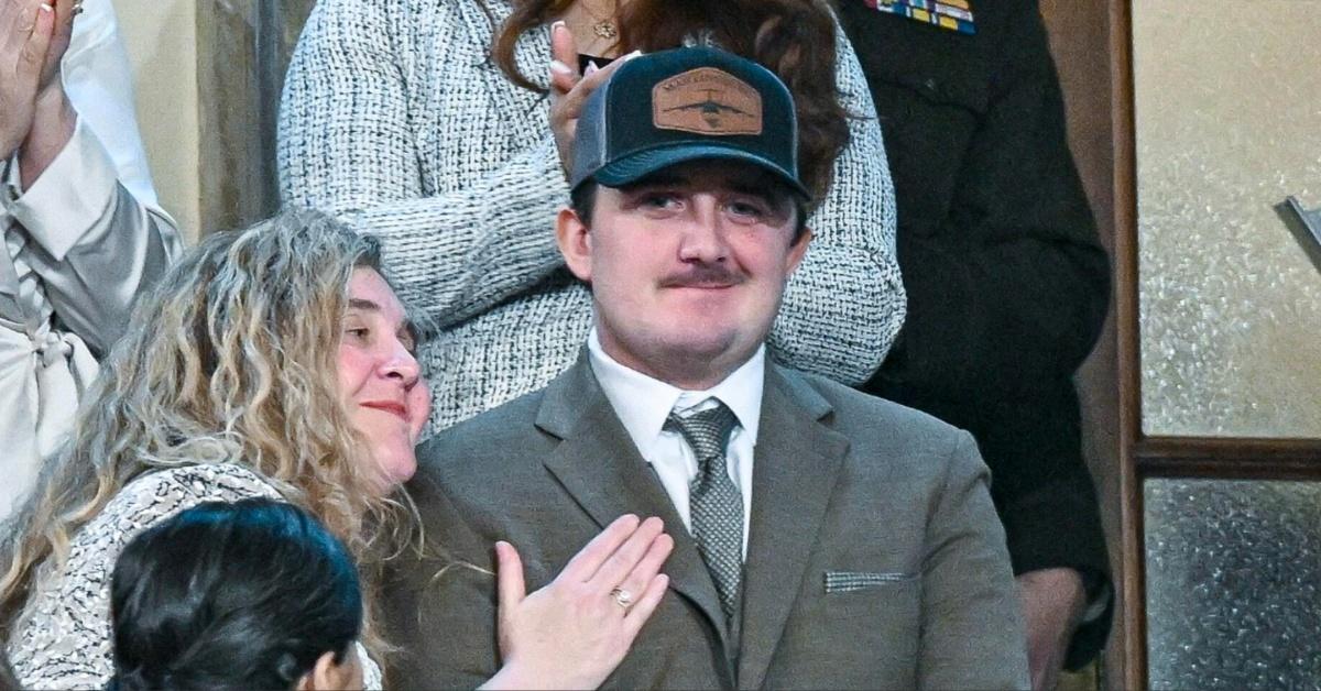 National Guard member Andrew Wolfe at the 2026 State of the Union address. 