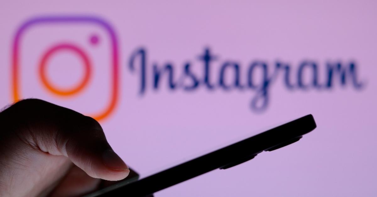 Instagram logo and an iPhone