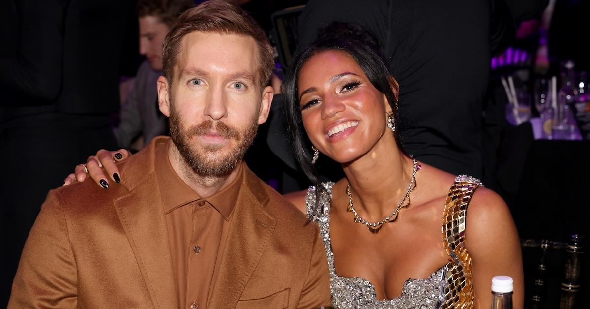 Calvin Harris and wife Vick Hope at the 2024 BRIT Awards