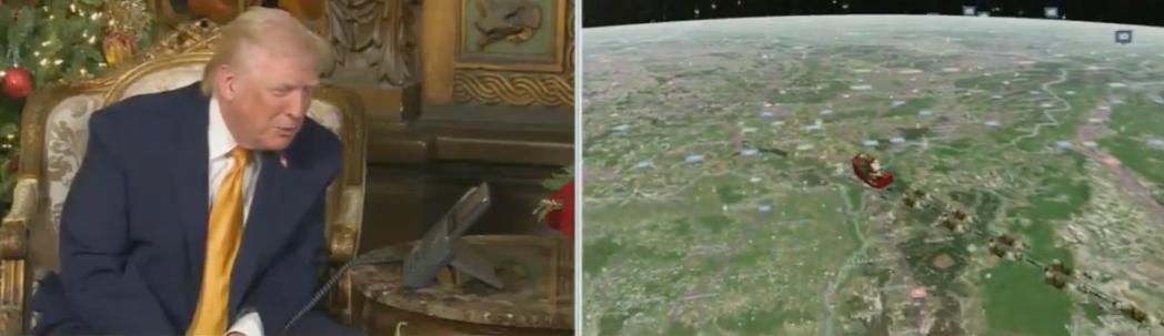 Trump answering a call from a kid about the NORAD Santa tracker.