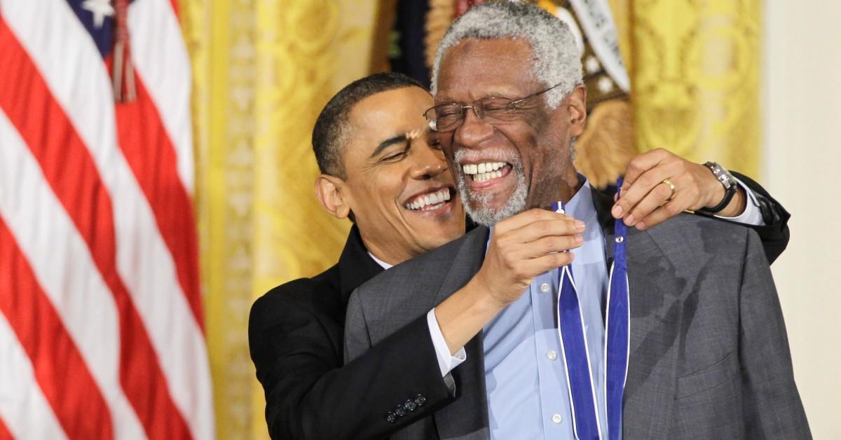 Barack Obama and Bill Russell 