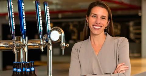 Alissa Heinerscheid posing in front of a tap.