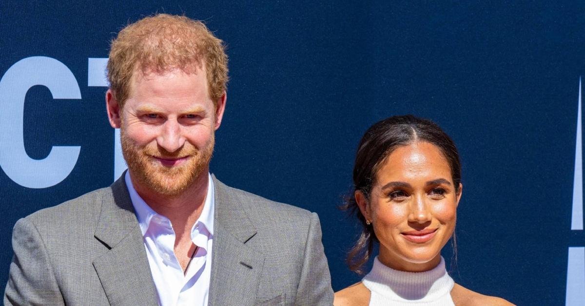 (l-r): Prince Harry and Meghan Markle