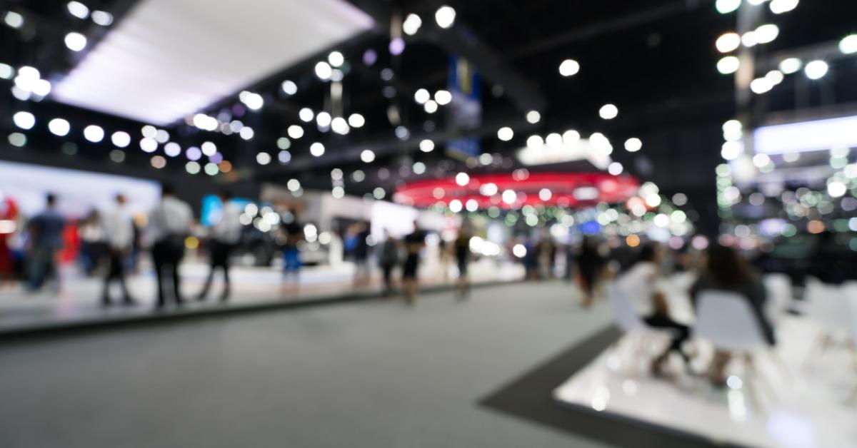 blurred defocused background of public event exhibition hall business picture id