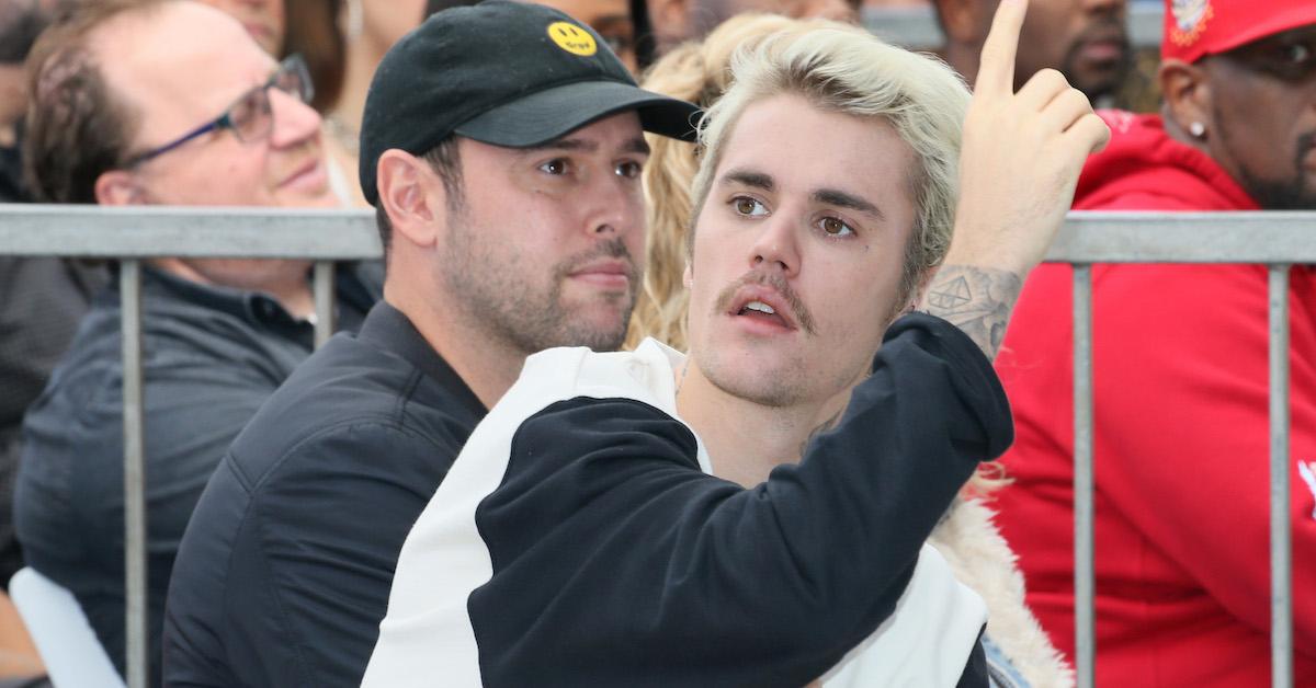  Scooter Braun and Justin Bieber attend Sir Lucian Grainge honored with a Star on the Hollywood Walk of Fame on Jan. 23, 2020