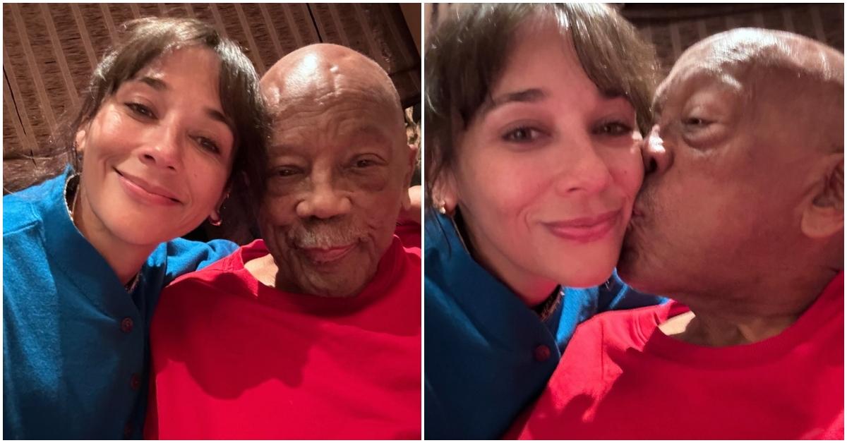 Rashida Jones with her father, Quincy Jones.