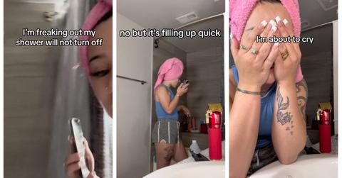 A woman describes her horror when her shower won't turn off