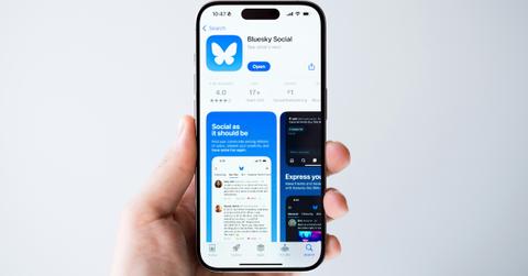 Bluesky app on a phone