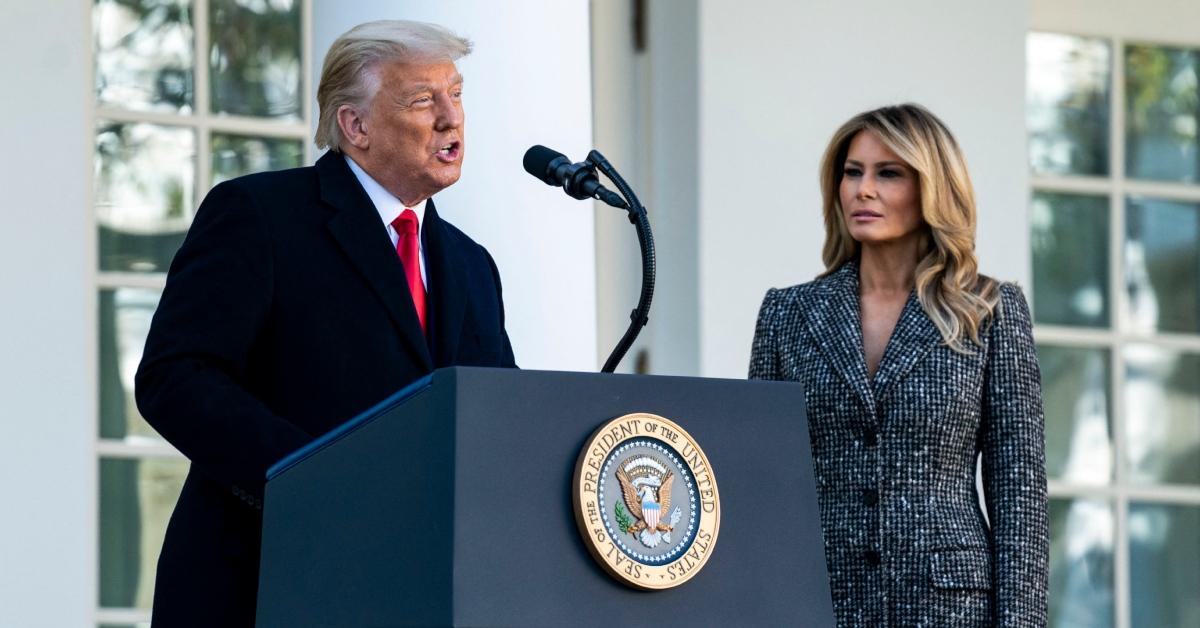 Donald Trump as he pardons the National Thanksgiving Turkey.