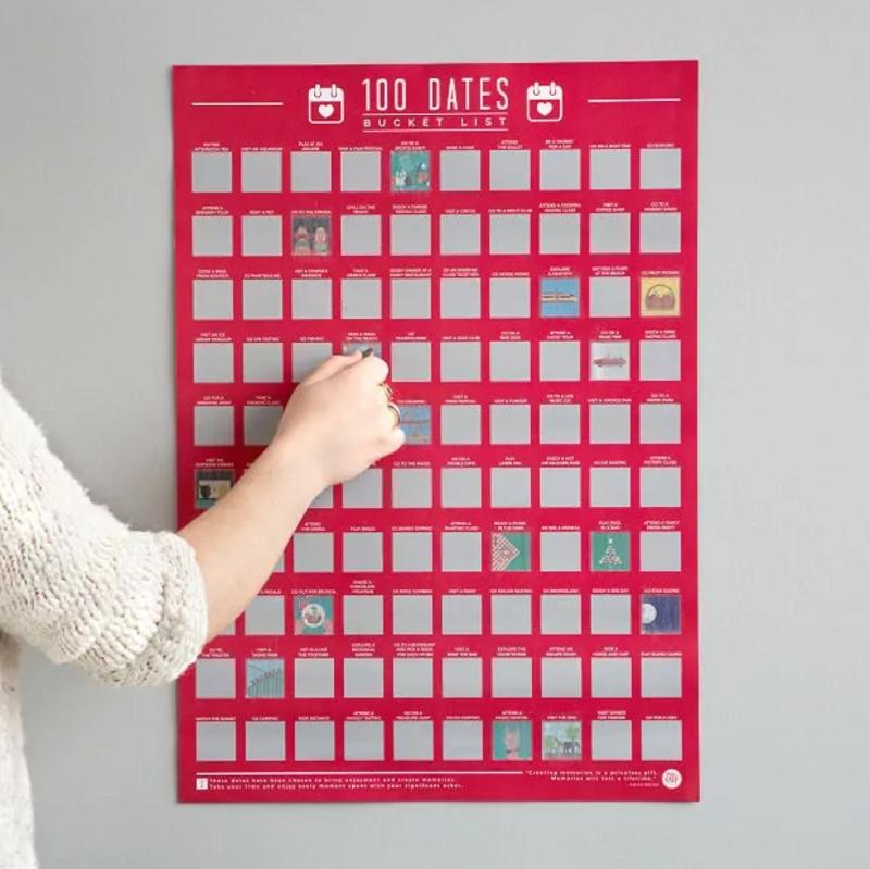 100 Dates Scratch Off Poster 