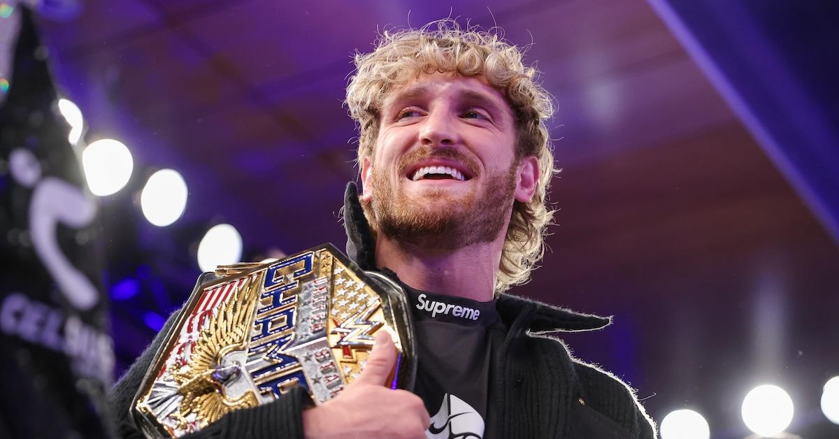 Logan Paul is seen in the ring as his brother Jake Paul takes on Andre August during the Jake Paul v Andre August at the Caribe Royale Orlando on December 15, 2023