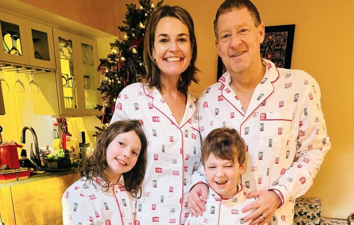Savannah Guthrie with her family in their home.
