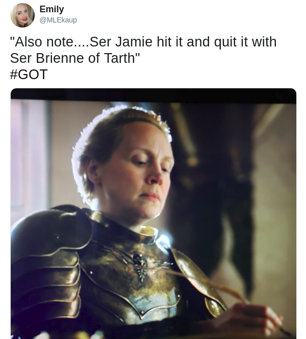 Amazing Brienne Writing Meme Comes Out of 'Game of Thrones' Finale