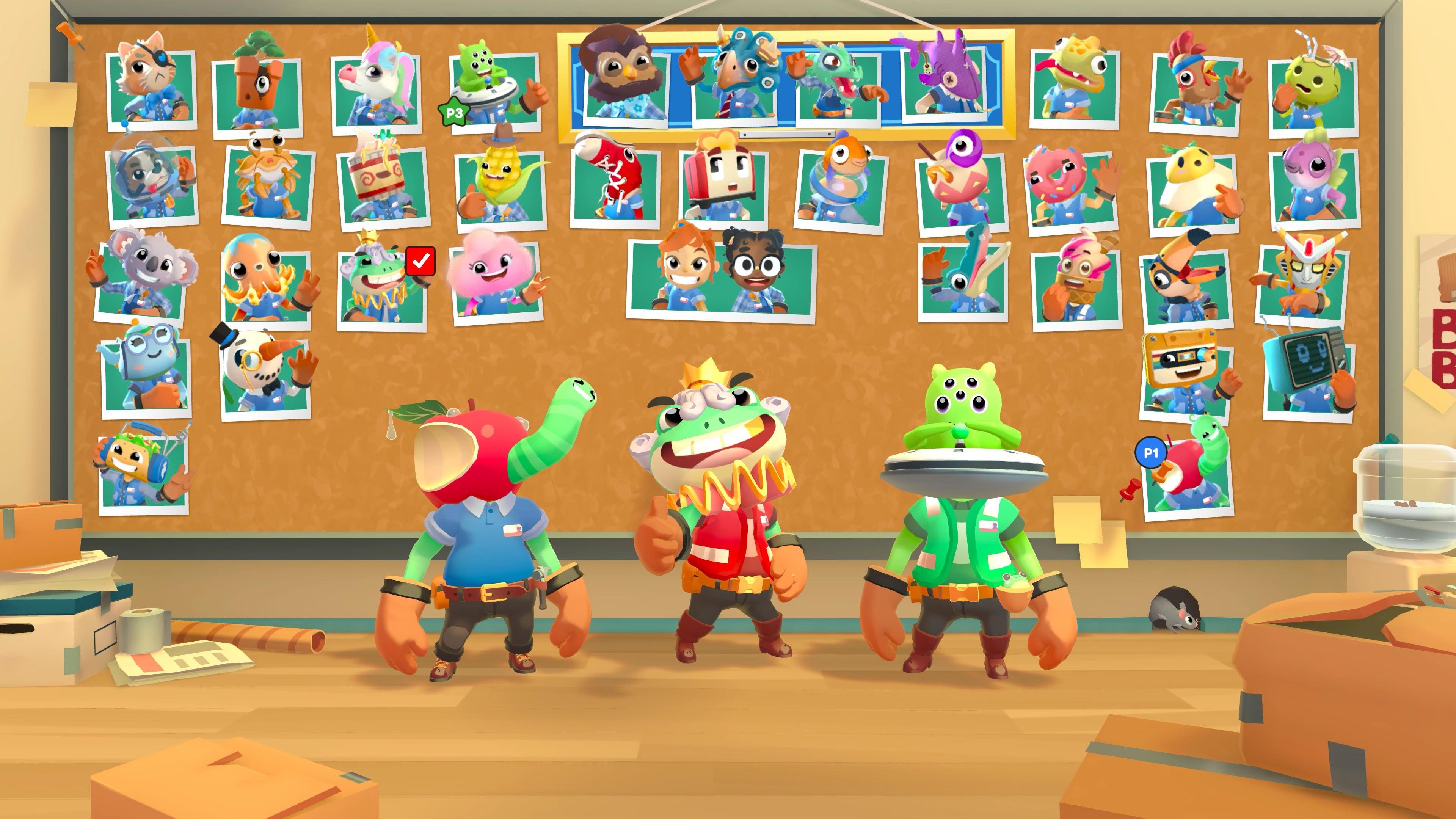 An overview of the characters available to unlock in 'Moving Out 2'