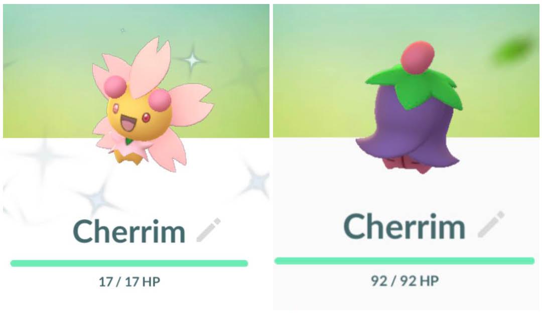 Sunshine Cherrim and Overcast Cherrim in 'Pokémon GO'