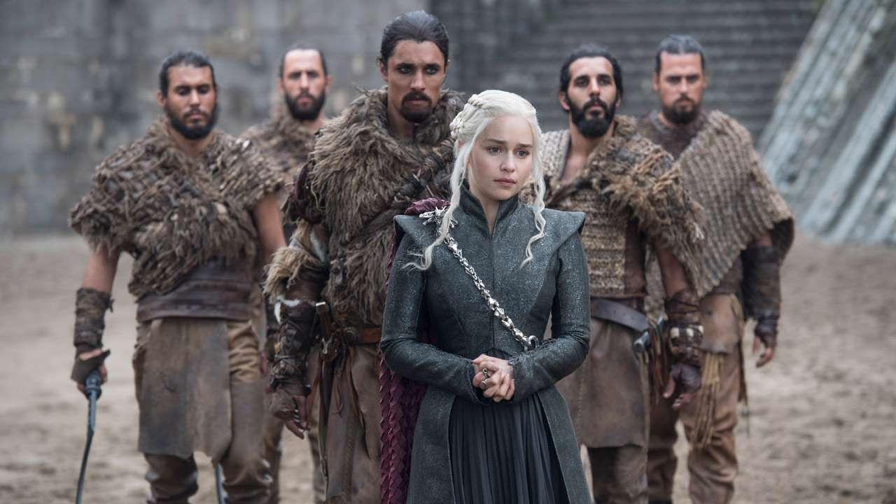 emilia clarke with the dothraki army in a still from game of thrones s episode  eastwatch