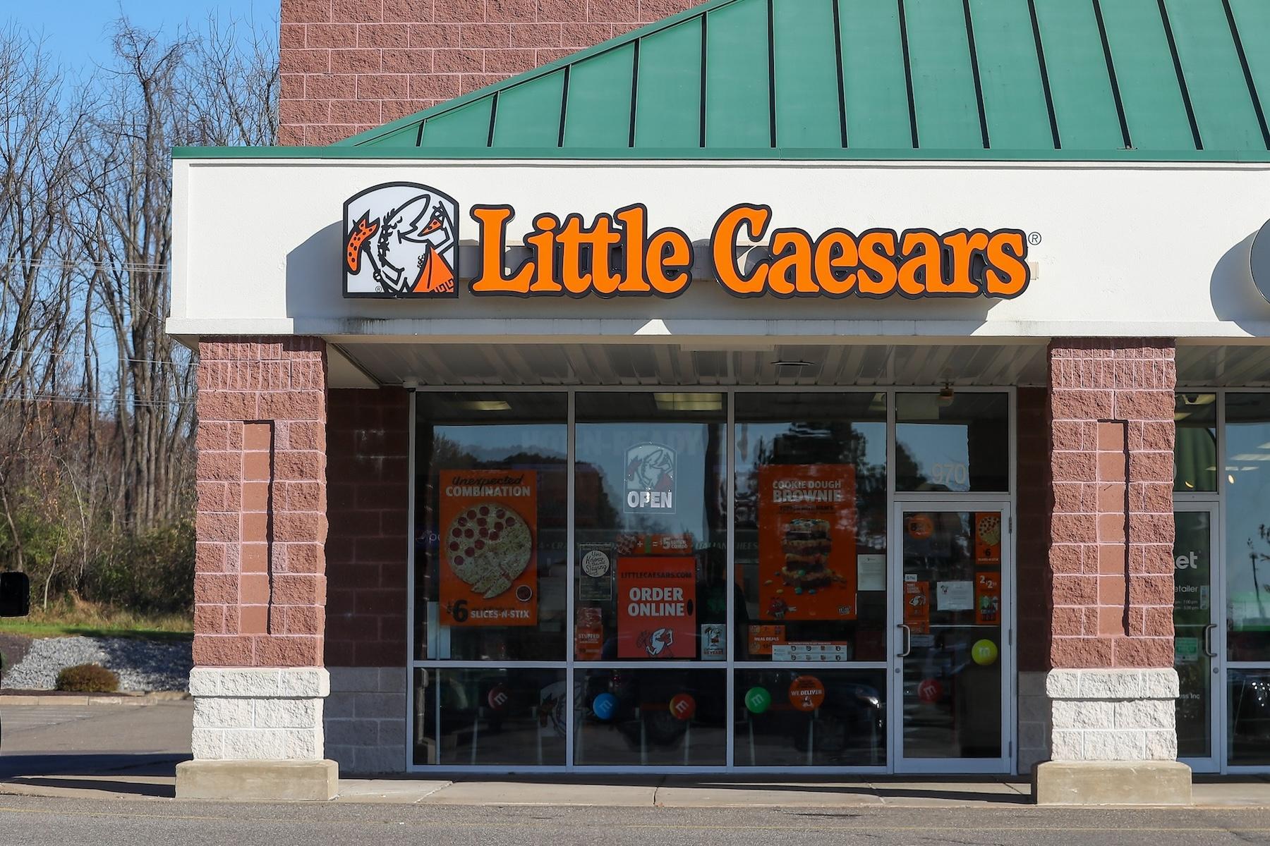 storefront of a Little Caesars restaurant