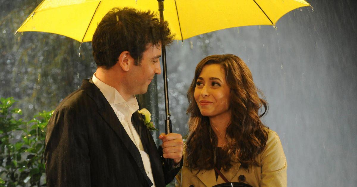 Ted and Tracy under the yellow umbrella