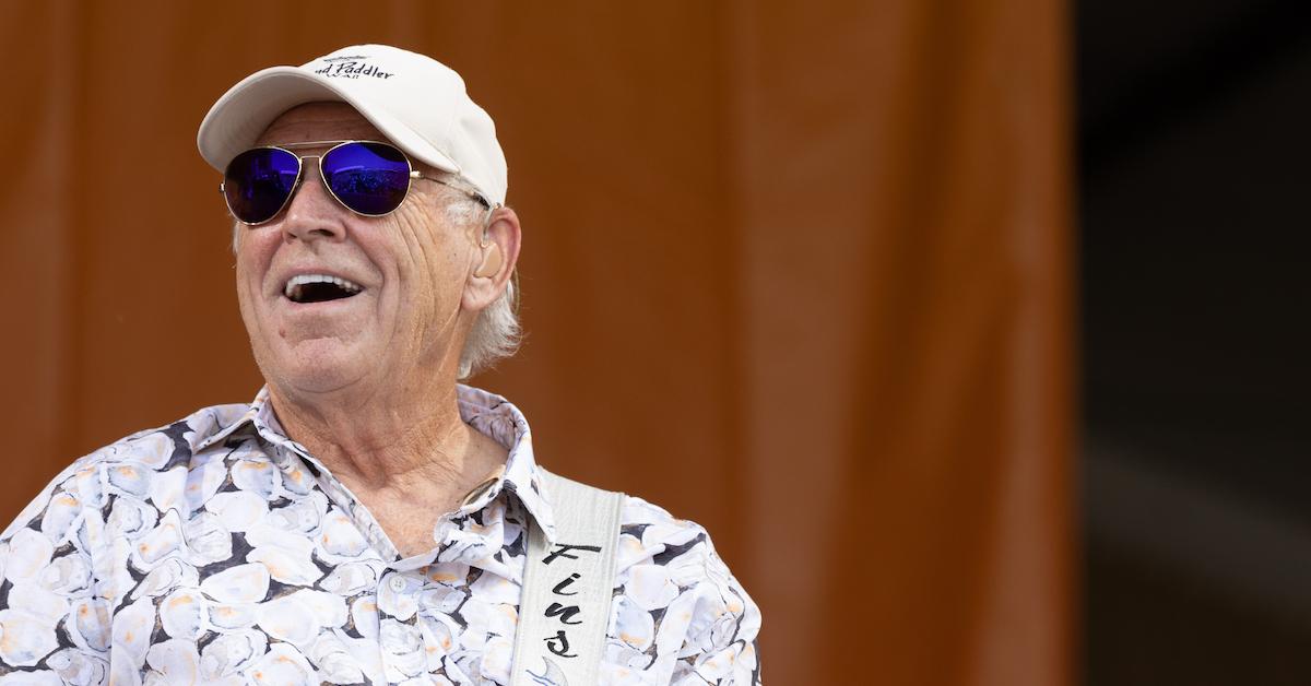 Jimmy Buffett and teh Coral Reefer Band performs during the New Orleans Jazz & Heritage Festival at the Fair Grounds Race Course on May 8, 2022 in New Orleans, Louisiana