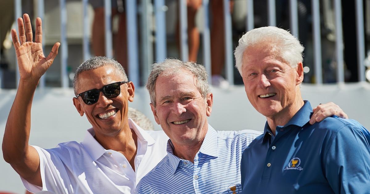 Barack Obama, George W. Bush, and Bill Clinton at the 2018 PGA Tournament