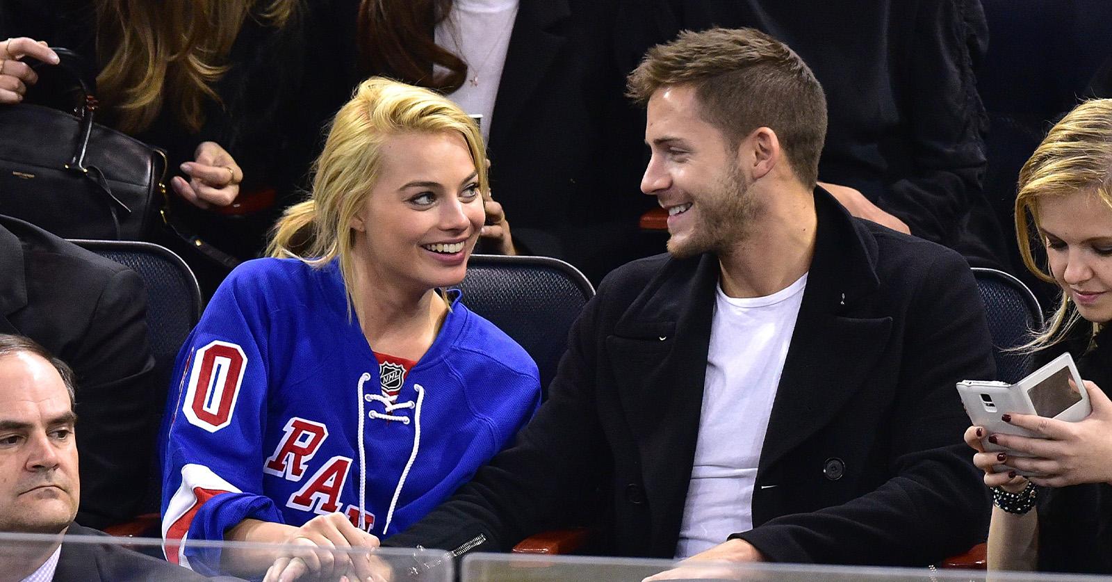 margot robbie tom ackerley hockey game