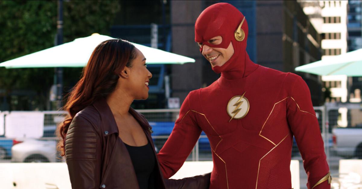 Pictured (L - R): Candice Patton as Iris West-Allen and Grant Gustin as The Flash