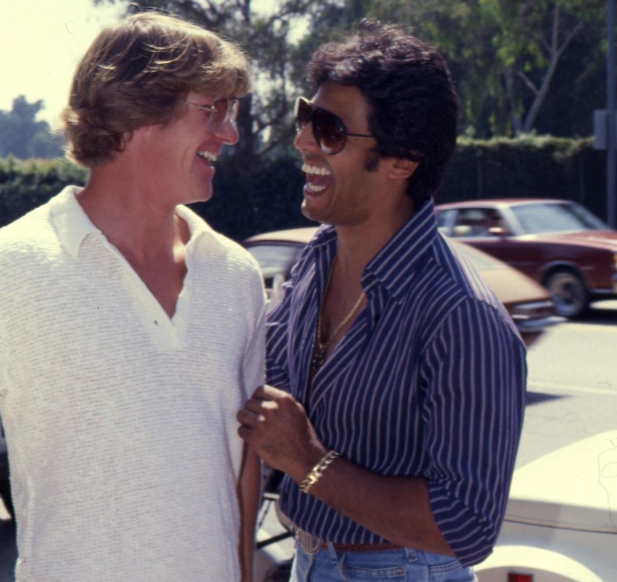 Larry Wilcox and Erik Estrada at 1980 SAG strike