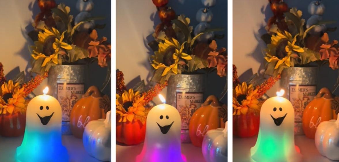 Michaels ghost-shaped LED color-changing candles