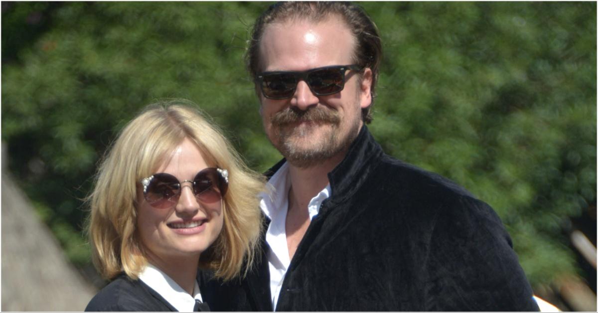 David Harbour and Alison Sudol wearing sunglasss together