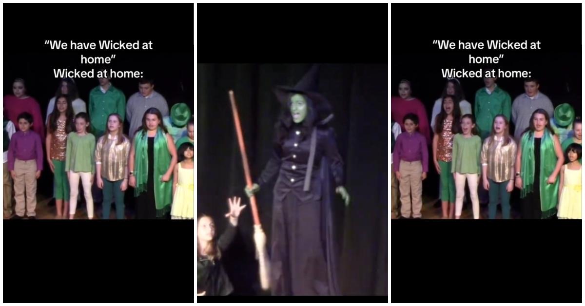 (l-r): kids performing 'Wicked' for a play.