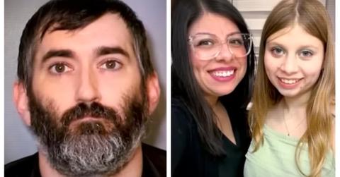 (L-R): Stephan Sterns' mug shot; Jennifer Soto and Madeline Soto smiling in a picture