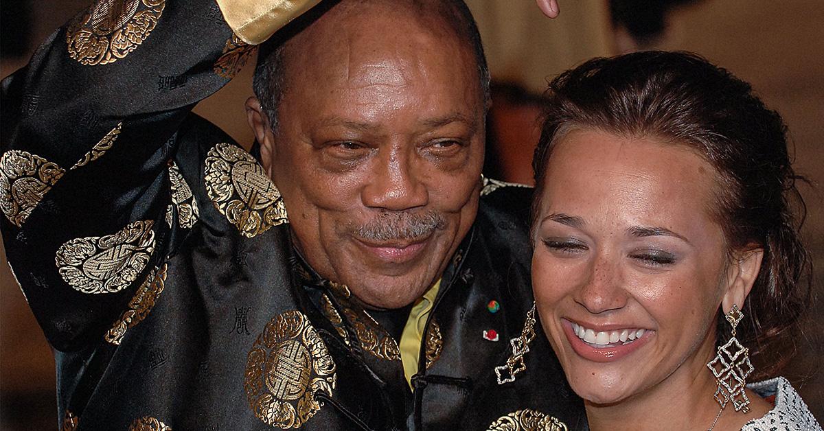 Quincy Jones and Rashida Jones on the red carpet together. 