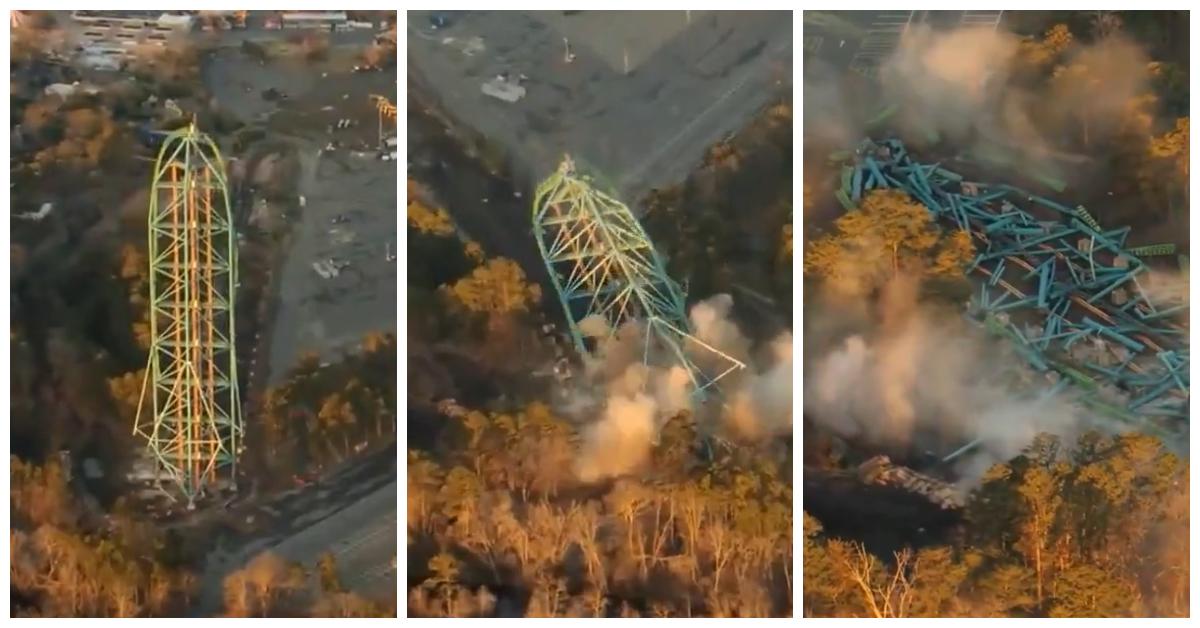 Kingda Ka was controllably imploded on Feb. 28, 2025.