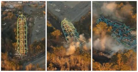 Kingda Ka was controllably imploded on Feb. 28, 2025.